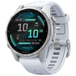 Andorra-Garmin Fenix 8 43mm Amoled Silver with Whitestone Silicone Band
