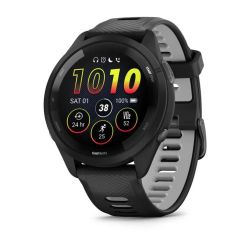 Andorra-Garmin Forerunner 265 Black Bezel and Case with Black/Powder Gray Silicone Band 46mm