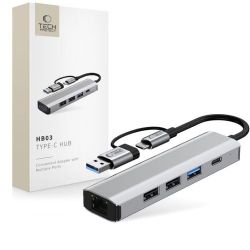 Andorra-Tech-Protect HB03 Hub Adapter 5 In 1 Space Grey
