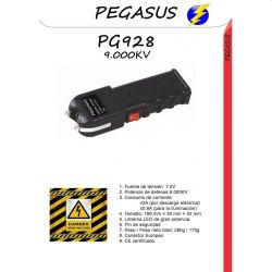 Andorra-Stun Gun Linterna Pegasus PG928S 12.000.000V Recargable+4 Sprays Gel Regalo