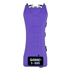 Andorra-Stun Gun Linterna Sabre Red 600.000V S-1005-PR Purple Recargable+2 Sprays Gas Regalo