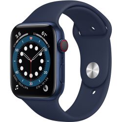 Andorra-Apple Watch Series 6 GPS+Cellular Blue Aluminum Case Deep Navy Sport Band 40mm