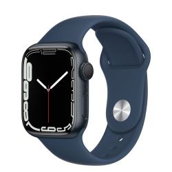 Andorra-Apple Watch Series 7 GPS Midnight Aluminum Case with Abyss Blue Sport Band 41mm