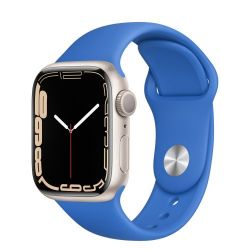 Andorra-Apple Watch Series 7 GPS Starlight Aluminum Case with Capri Blue Sport Band 41mm