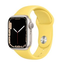 Andorra-Apple Watch Series 7 GPS Starlight Aluminum Case with Ginger Sport Band 45mm