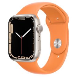 Andorra-Apple Watch Series 7 GPS Starlight Aluminum Case with Marigold Sport Band 41mm