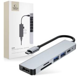 Andorra-Tech-Protect Adapter V4 Hub 6 In 1 Grey