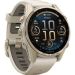 Andorra-Garmin Fenix 8 43mm Amoled Sapphire, Soft Gold with Fog Gray/Dark Sandstone Silicone Band