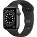 Andorra-Apple Watch Series 6 GPS Space Gray Aluminum Case Black Sport Band 40mm