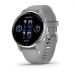 Andorra-Garmin Venu 2 Plus Silver Stainless Steel Bezel with Powder Gray Case and Silicone Band 43mm